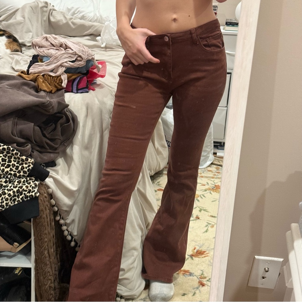 Brown Flared Pants